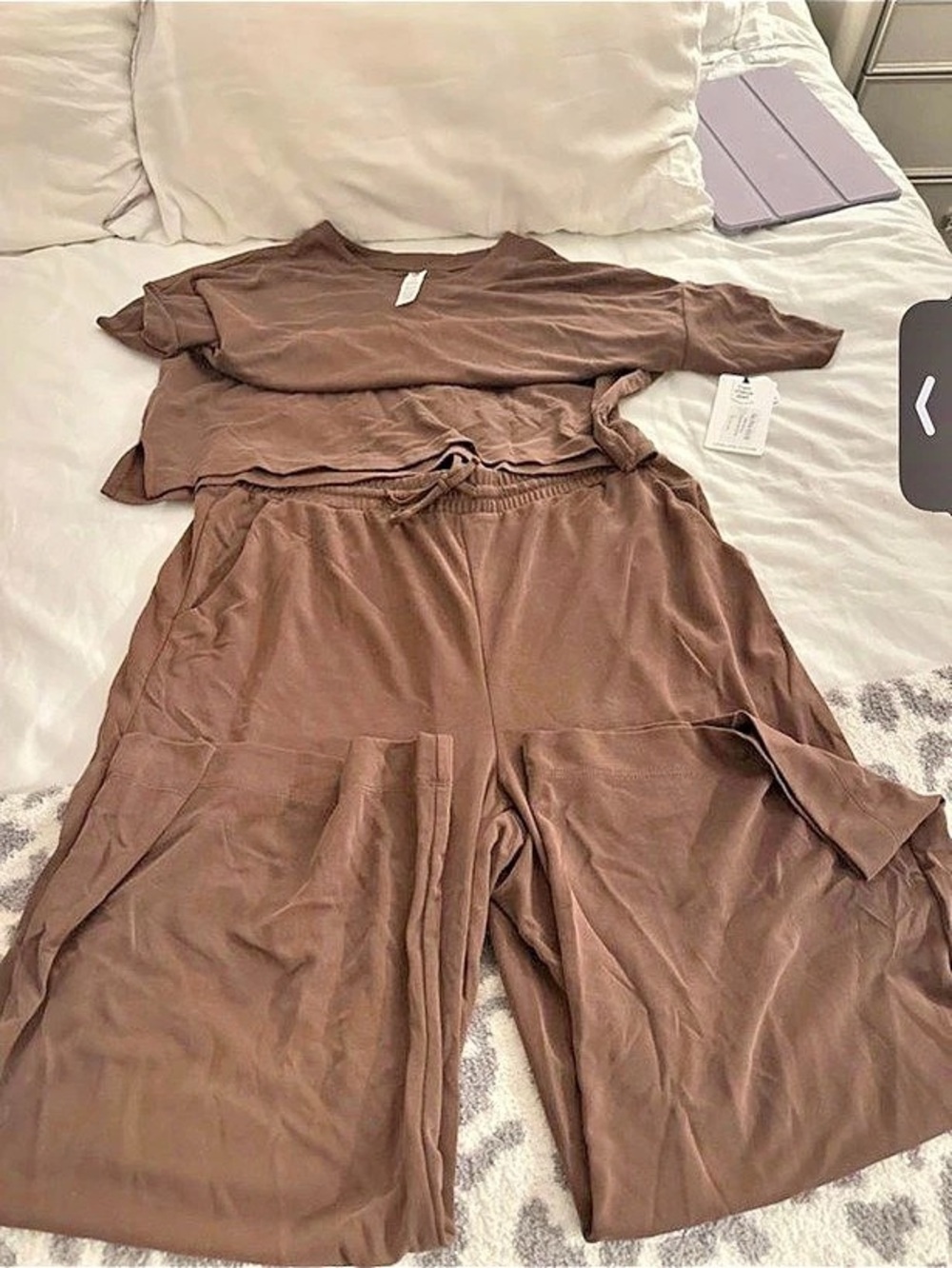 Brown Wide Leg pants and matching top  NWT